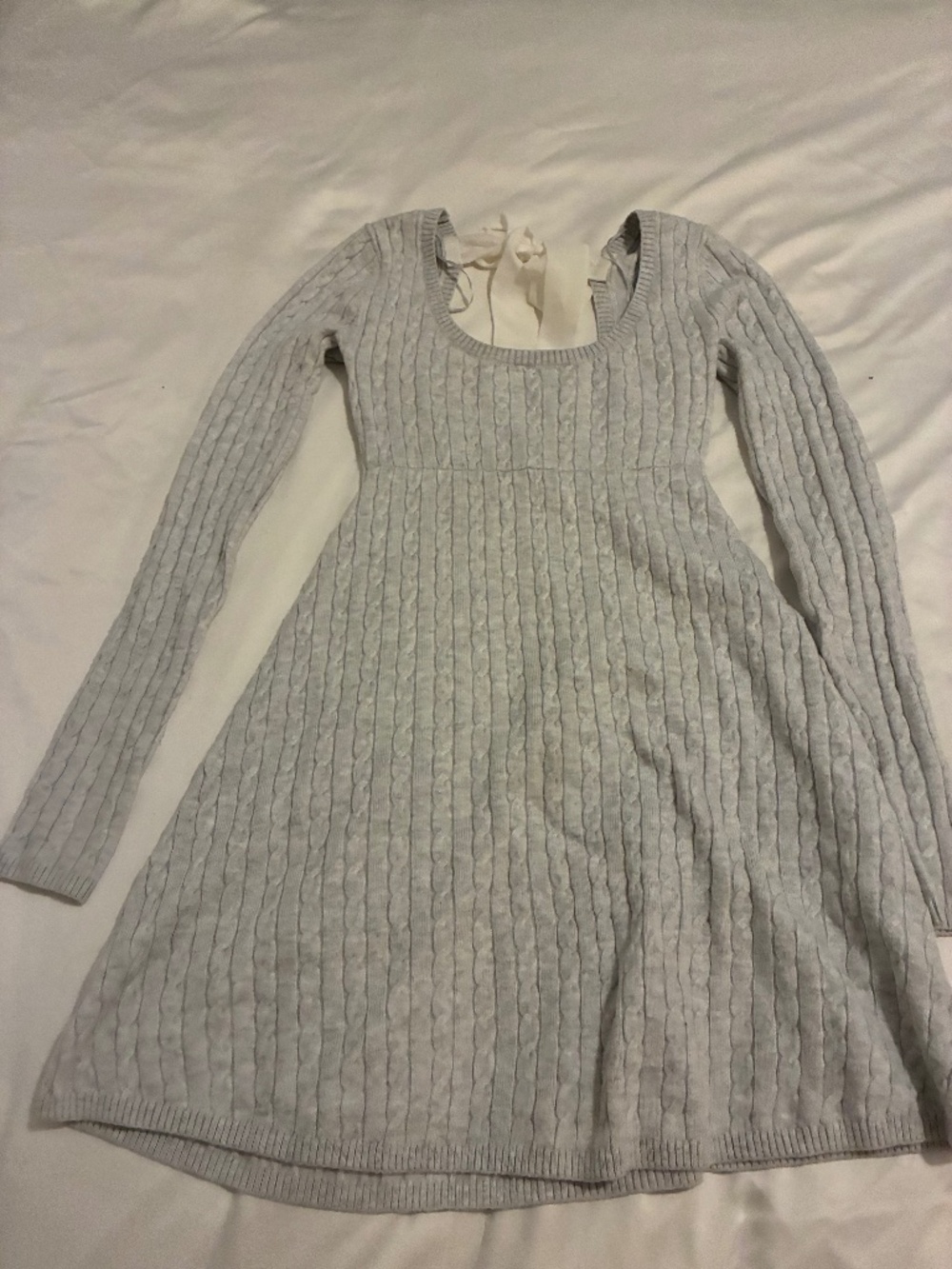 Hollister Tie Back Babydoll Sweater Mini Dress